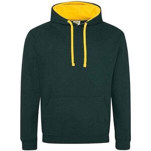 Awdis Womens/Ladies Varsity Hoodie / Forest Green/Gold